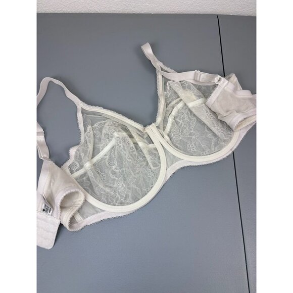 Wacoal women's 42D ivory retro chic full figure underwire bra unlined lace - Picture 5 of 5